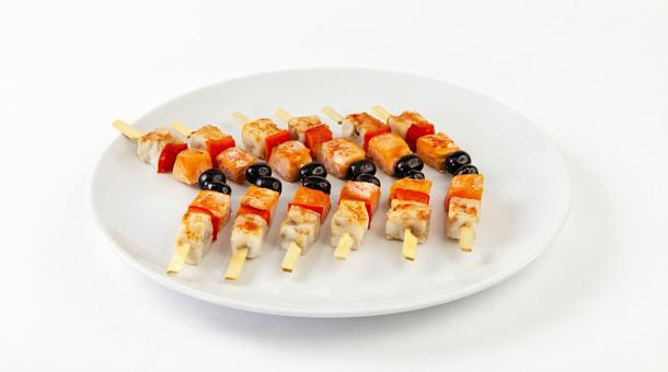 Шашлычки из лосося и трески