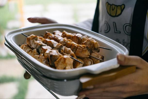 Мини-шашлычок из овощей гриль